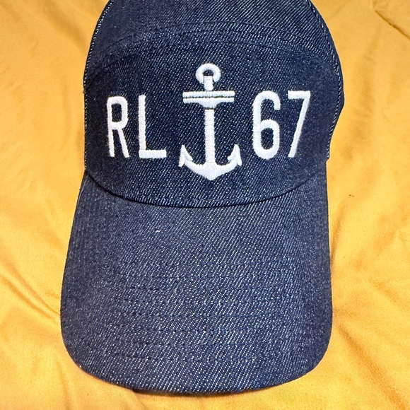 Rare denim 100% cotton Polo Ralph Lauren RL 67 Anchor hat